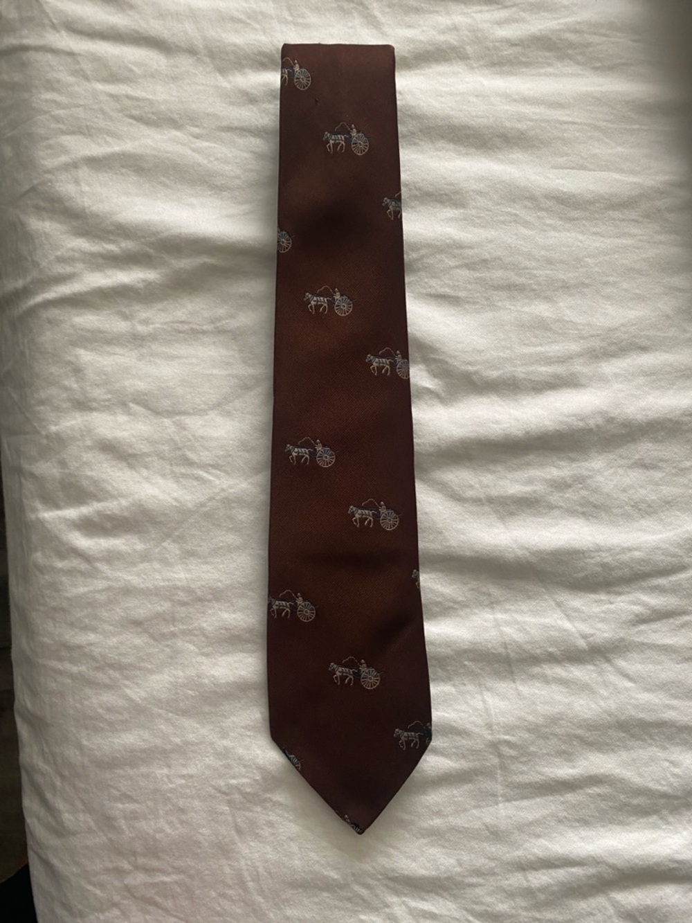Vintage Robert Talbott Brown Tie with Carriage Motif